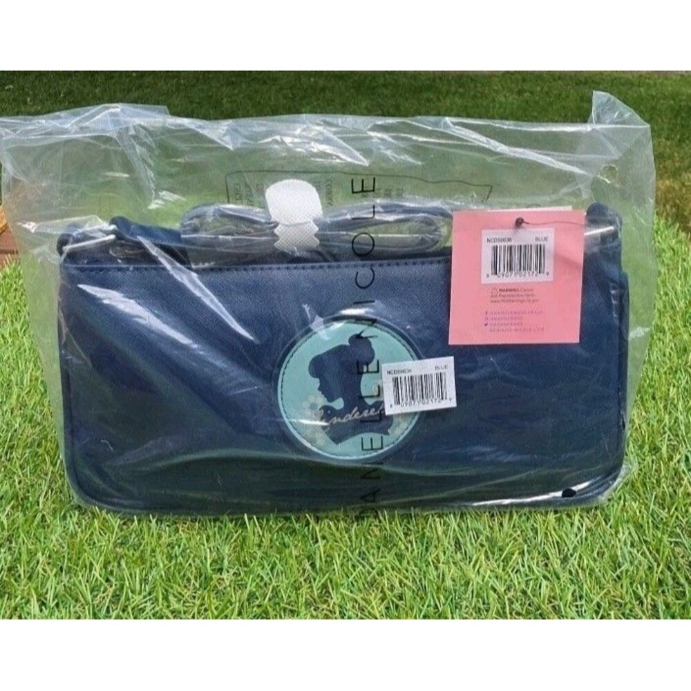 Danielle Nicole Disney Cinderella Baguette Shoulder Bag Blue NWT 11.5x5"
